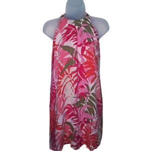 Tommy Bahama Plantation Palm Dress Medium Halter Sleeveless Tropical Resort
